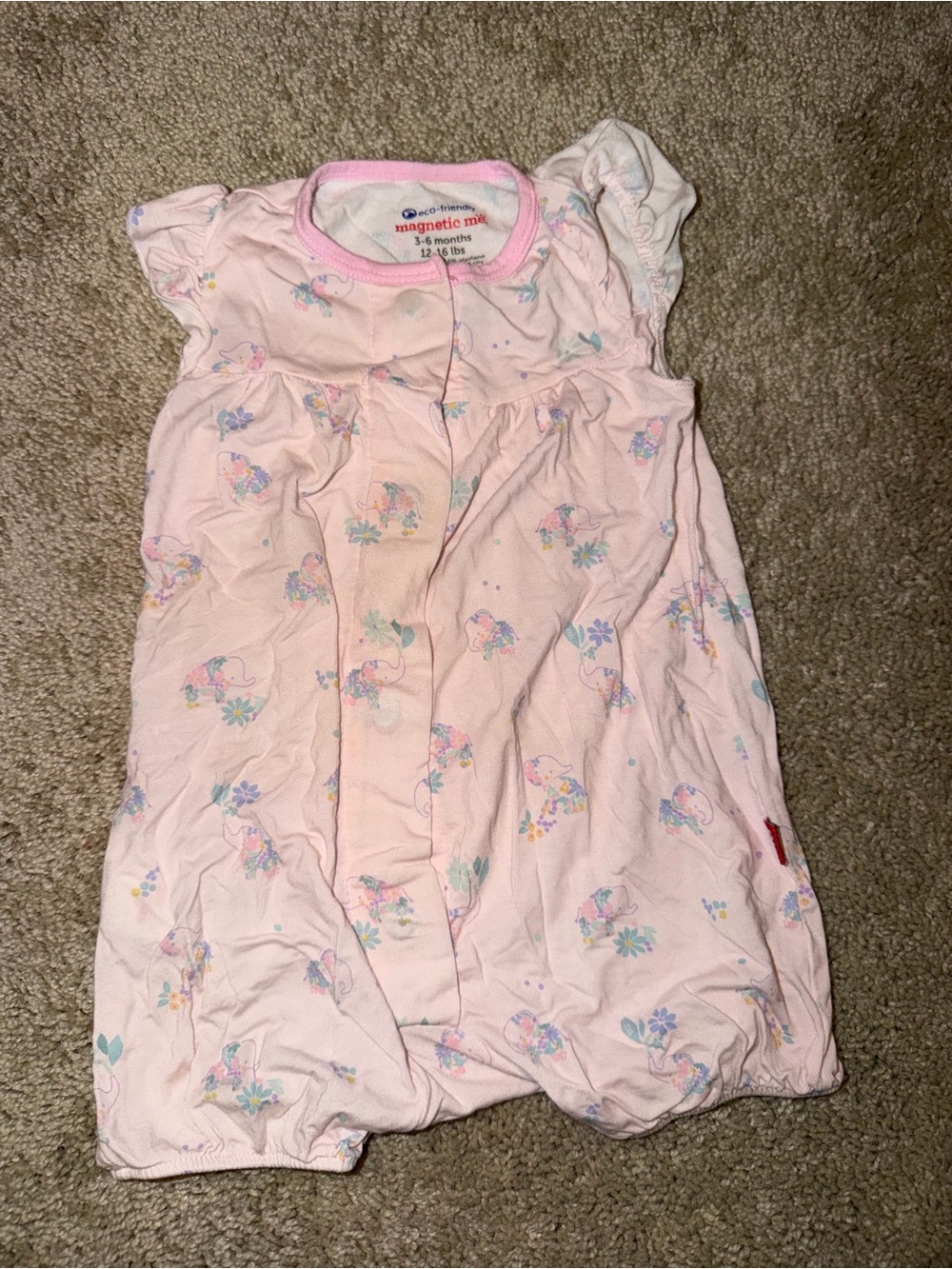 Magnetic Me Pink Floral Sleep Sack with Short Sleeves